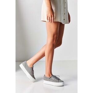 New Superga 2790 Cotu Up and Down Platform Sneakers in Sage Grey